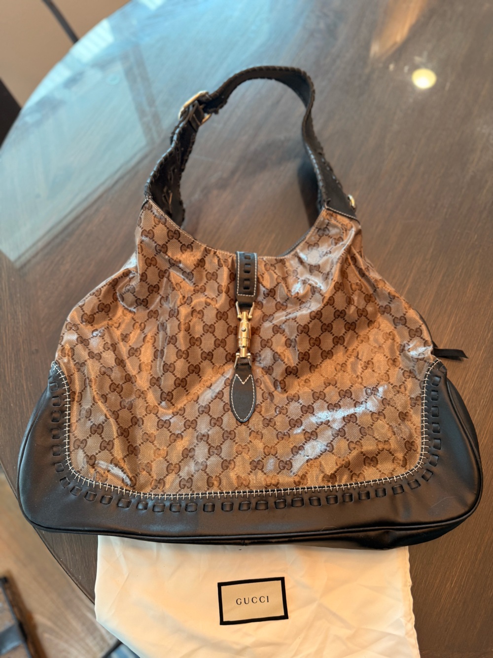 Auth Pre-Loved Gucci GG Canvas New Jackie